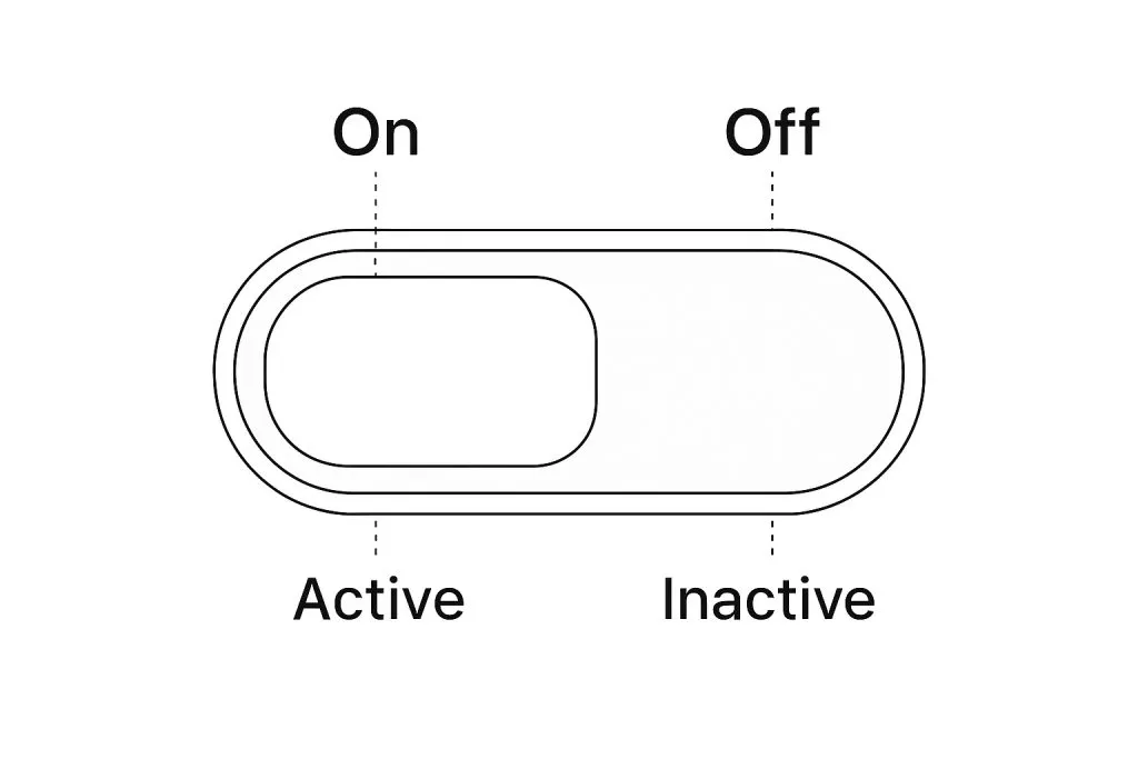 Toggle switch anatomy diagram with key parts labeled