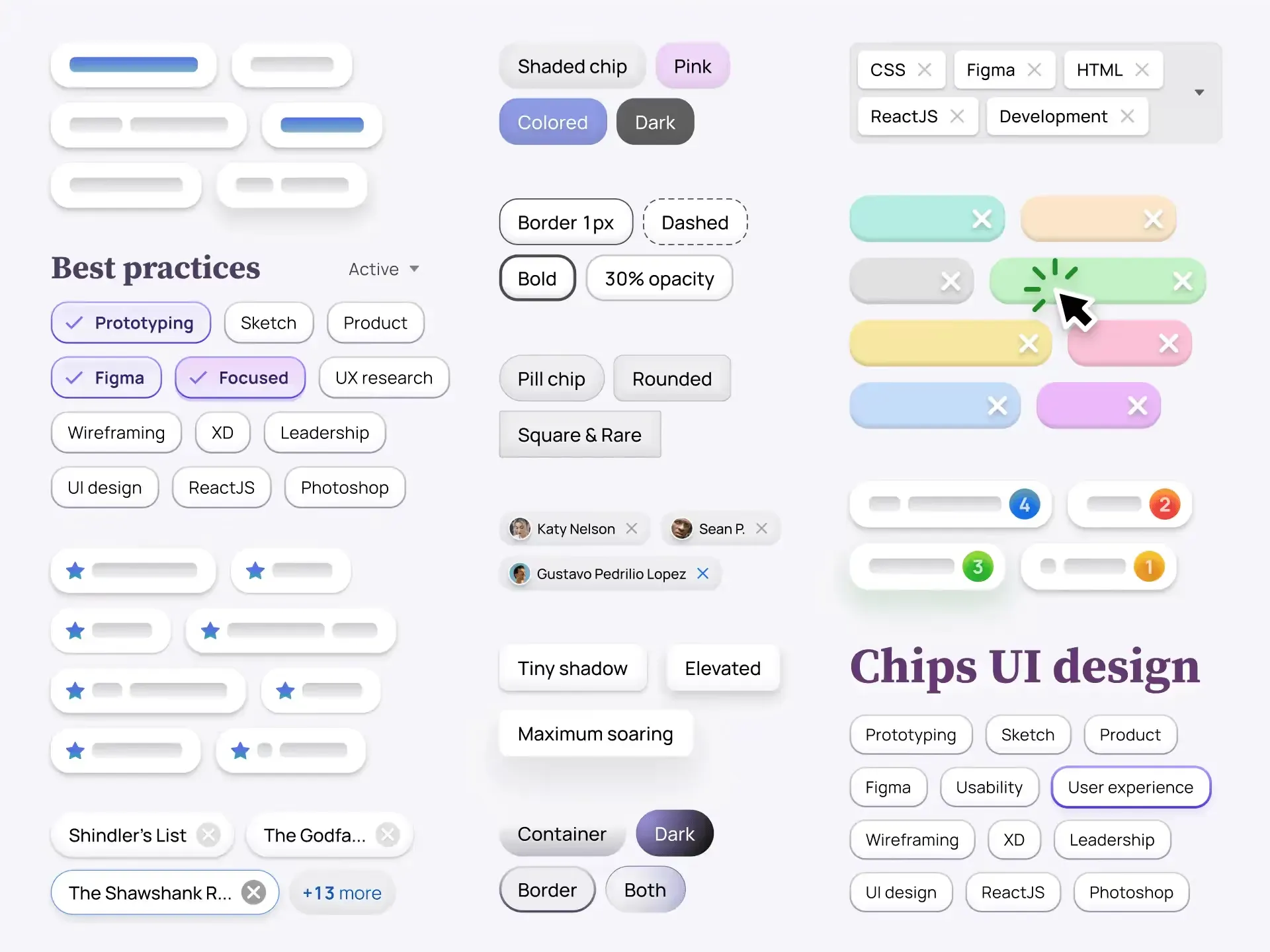Chips look like tags and badges but solve different problems
