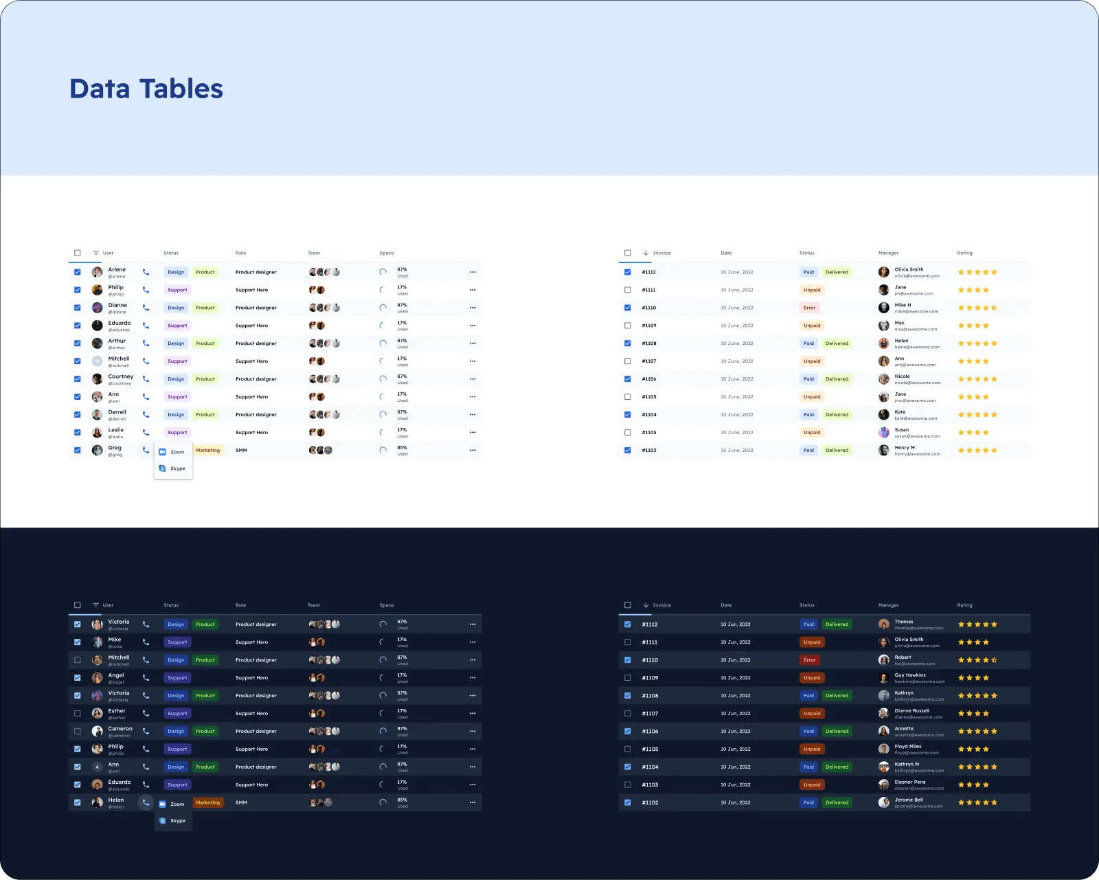 Data Tables