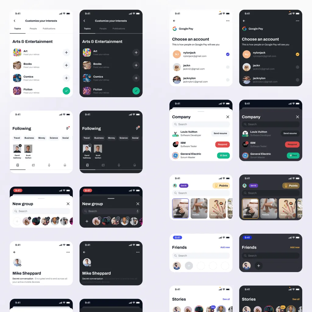 Ready-made UI design widgets