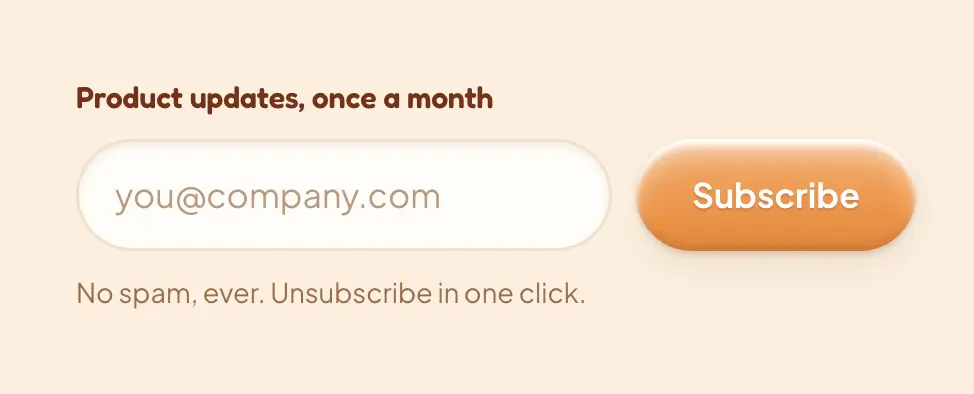 Newsletter subscribe form with email input