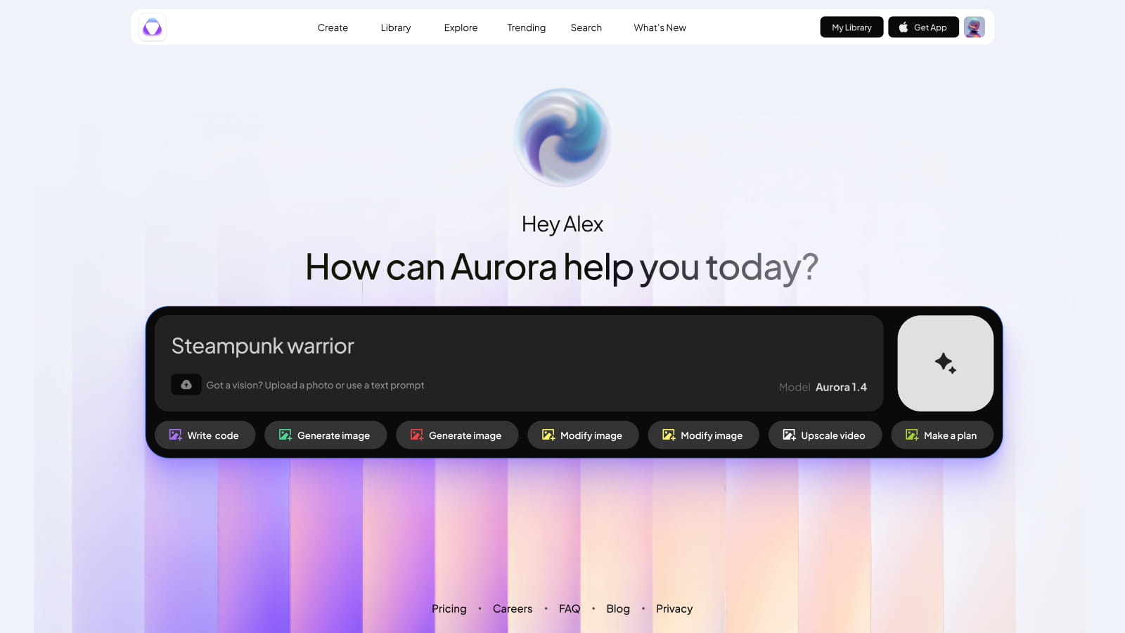 Nocra AI template for Figma: hero section