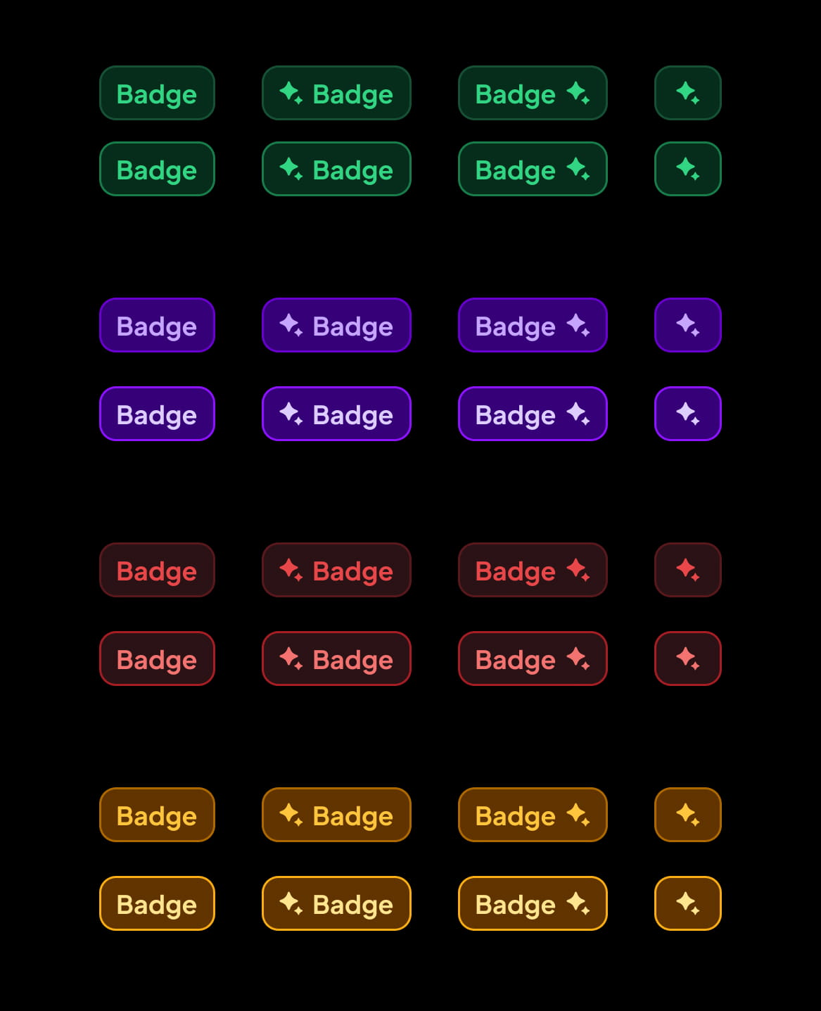 Badges dark theme