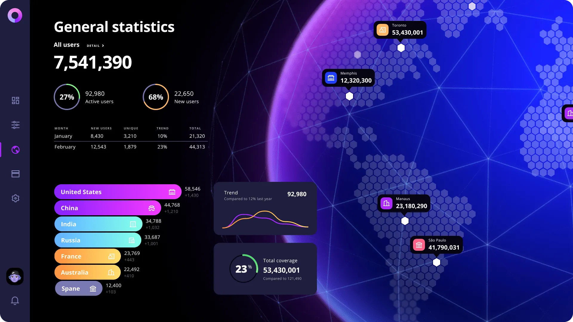 Planet Hexagon (dark)