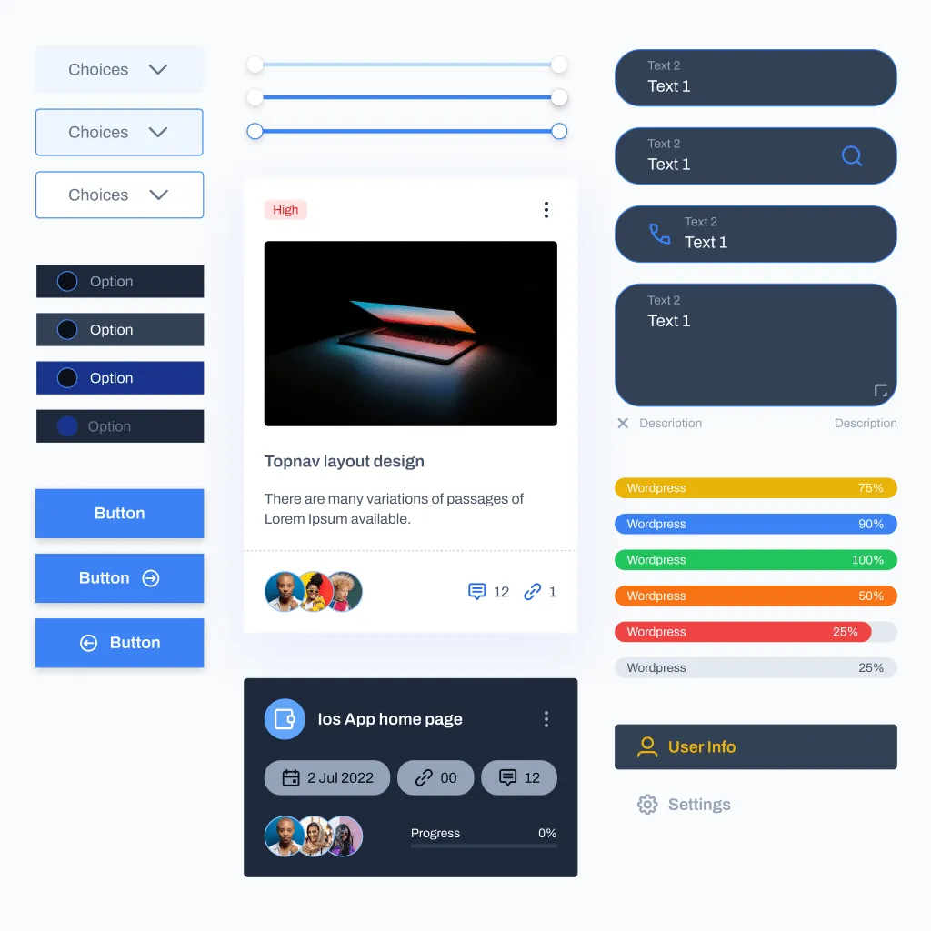 Figma UI kit with components